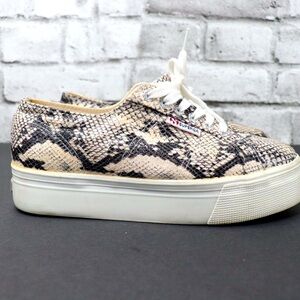 Superga Women’s S00GB00 Snake Skin Print Platform Sneakers Shoes Size 9.5 Style